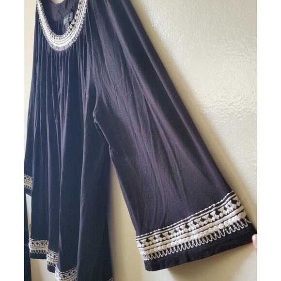 INC International Concepts Black & White Embroidered Long Sleeve Tunic 2X - Picture 4 of 8
